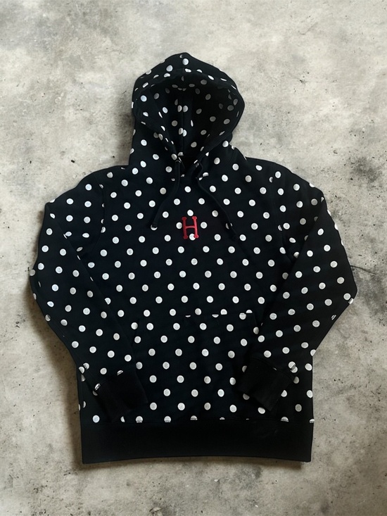 SOLD- HUF Polka Dot Black Hoodie - Picture 1 of 3